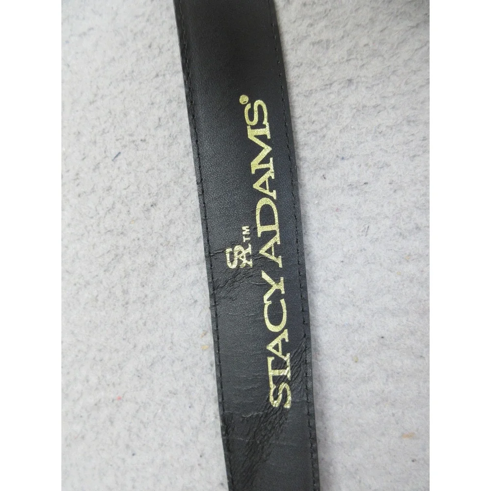 Stacy Adams Leather Belt Mens 40 Black Embossed Dress Adjustable Logo Croc